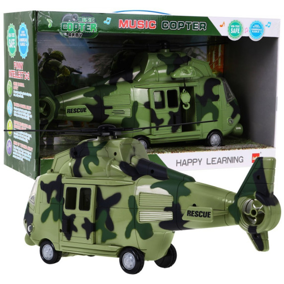 Katonai helikopter hang és fény effektekkel Inlea4Fun