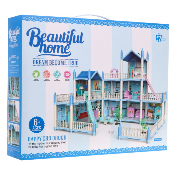 Casă pentru păpuși cu accesorii -  Inlea4Fun BEAUTIFUL HOME