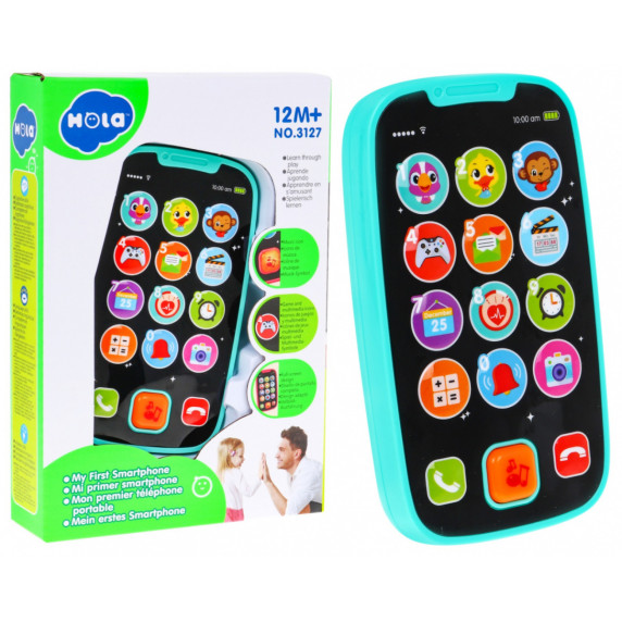 Interaktív játék telefon HOLA SmartPhone - kék