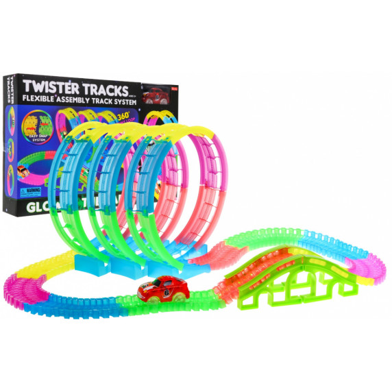 Világító autópálya Inlea4Fun TWISTER TRAKCS 145 darabos