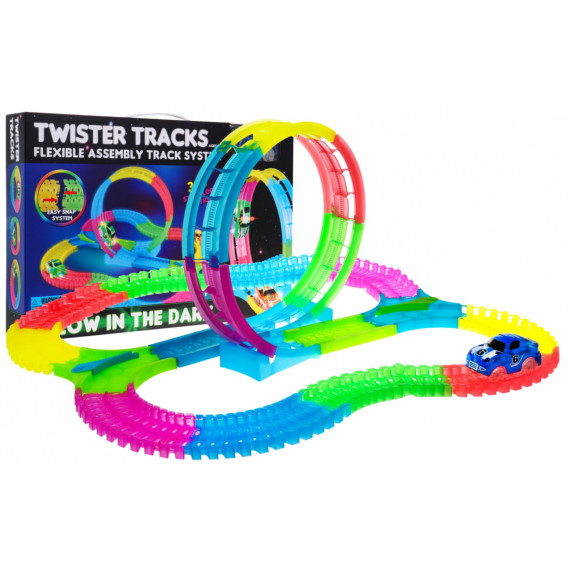 Világító autópálya Inlea4Fun TWISTER TRAKCS 132 darabos