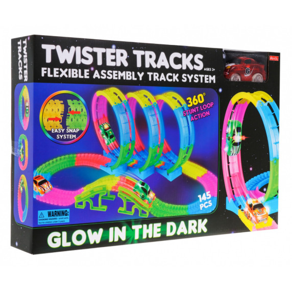 Világító autópálya Inlea4Fun TWISTER TRAKCS 145 darabos