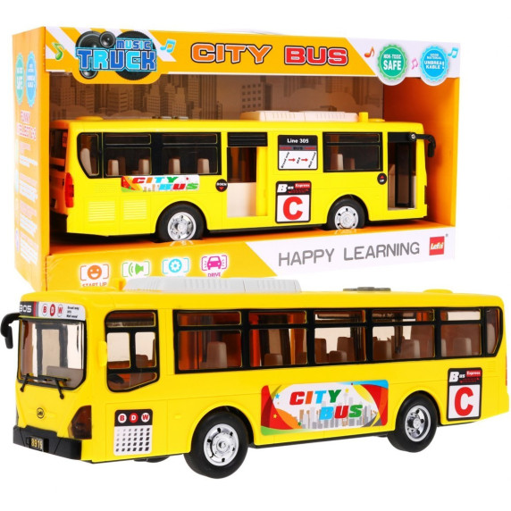 Játék autóbusz Inlea4Fun CITYBUS - Sárga