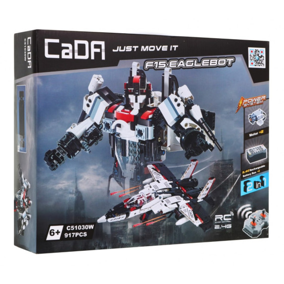 RC Stavebnica robot/stíhačka na diaľkové ovládanie CaDFI F15 EAGLEBOT