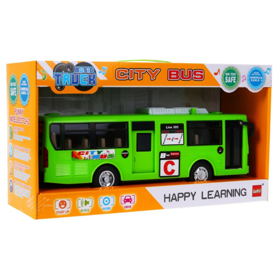 Játék autóbusz Inlea4Fun CITYBUS - Zöld