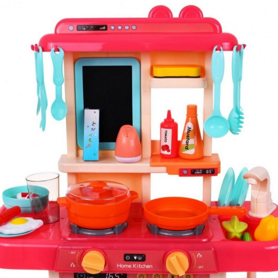 Bucătărie pentru copii din plastic, cu robinet funcțional, plită, cuptor, Modern Kitchen Inlea4Fun