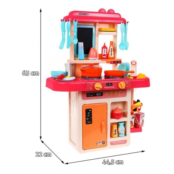 Bucătărie pentru copii din plastic, cu robinet funcțional, plită, cuptor, Modern Kitchen Inlea4Fun