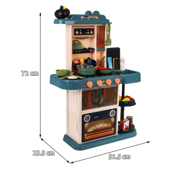 Detská kuchynka so 43 doplnkami Inlea4Fun HOME  KITCHEN - hnedá
