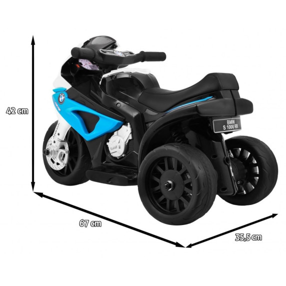 Tricicletă electrică BMW S1000 RR Mini - alb/albastru