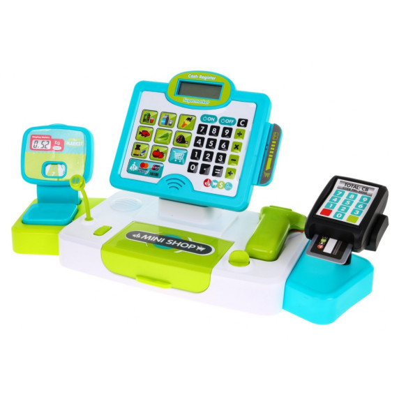 Érintőképernyős pénztárgép mérleggel Inlea4Fun CASH REGISTER SET - Zöld/türkiz