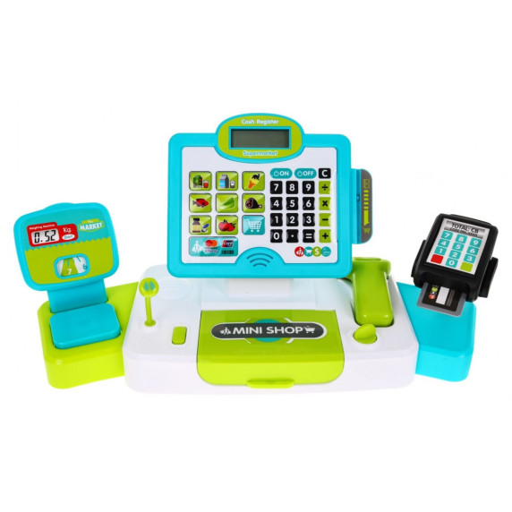 Érintőképernyős pénztárgép mérleggel Inlea4Fun CASH REGISTER SET - Zöld/türkiz