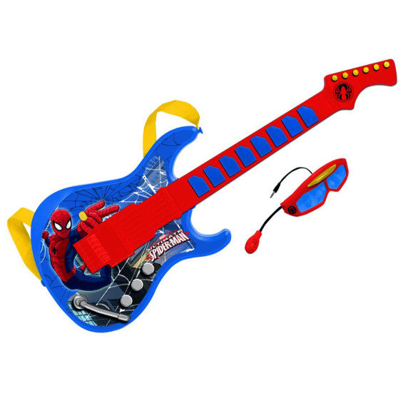 Elektromos játék gitár mikrofonos szemüveggel REIG Pókember 