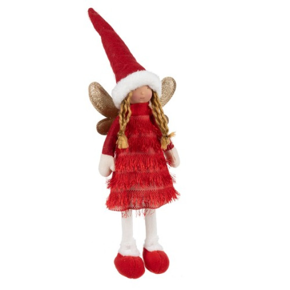 Karácsonyi tündér figura 40 cm RUHHY 22346 - piros