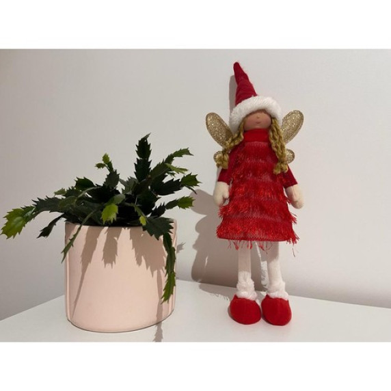 Karácsonyi tündér figura 40 cm RUHHY 22346 - piros