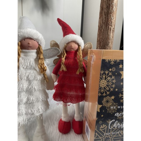 Karácsonyi tündér figura 40 cm RUHHY 22346 - piros