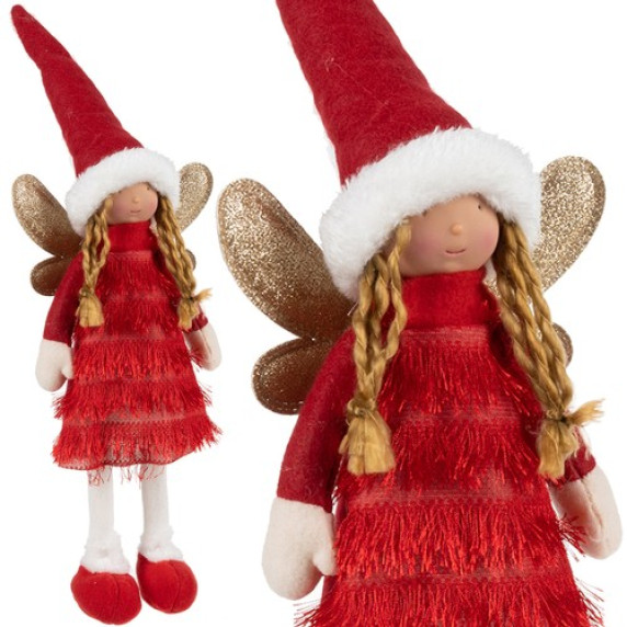 Karácsonyi tündér figura 40 cm RUHHY 22346 - piros