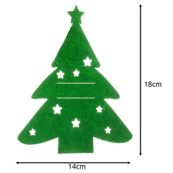 Karácsonyi evőeszköztartó zöld karácsonyfa 12 darab RUHHY 24824