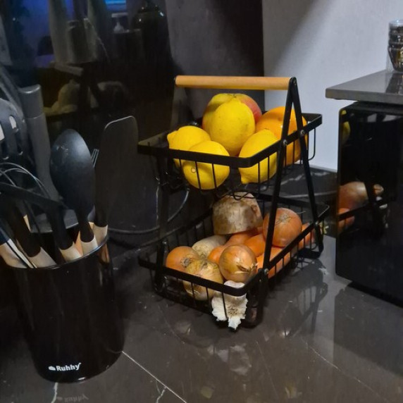 Dvojposchodový košík na ovocie/zeleninu RUHHY 24265