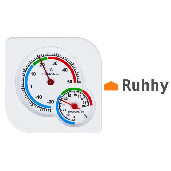 Analógový teplomer s vlhkomerom RUHHY 230910132 - biely