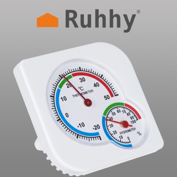 Analógový teplomer s vlhkomerom RUHHY 230910132 - biely