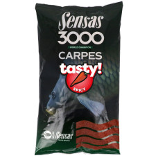 Amestec hrană pentru pescuit crap 3000 - 1 kg -Tasty Spicy, picant - Sensas 40761 - 