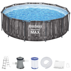 Fa hatású fémvázas medence 366X100cm BESTWAY 5614X - 