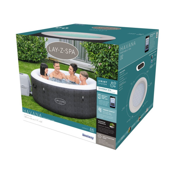 Piscină hidromasaj gonflabilă - 180x66 cm BESTWAY 60035 Lay-Z Spa - Havana