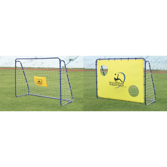 Poartă fotbal din metal cu țintă - 213x152x76 cm - SPARTAN 2099