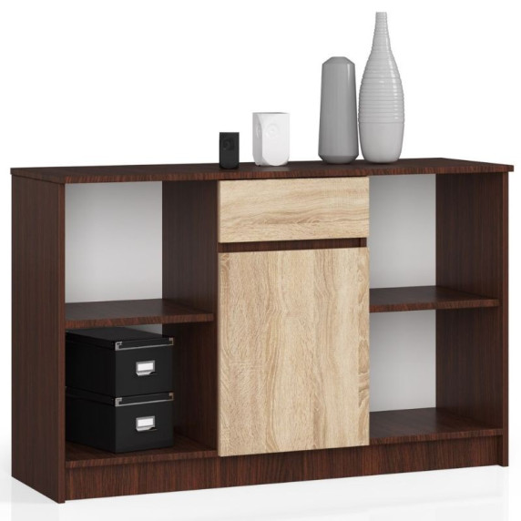 Komód 120x77x40 cm  - wenge-sonoma tölgy