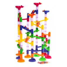 Pistă cu bile din plastic 105 buc. + 30 de bile -  Inlea4Fun SUPER MARBLE - 