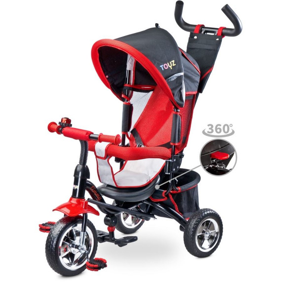 Tricikli tolókarral TOYZ Timmy - piros