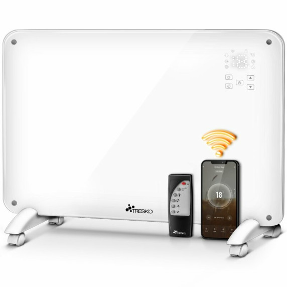 Üveg konvektor 2000W WiFi Tresko TKVT-002 fehér