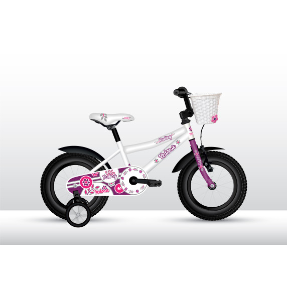 VEDORA dievčenský bicykel Puding s postrannými kolieskami 16" 2019