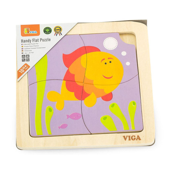 Drevené puzzle pre najmenších Viga 4 ks Rybka