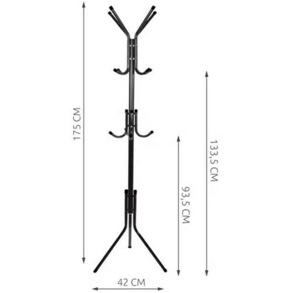 Álló ruhafogas 170 cm RUHHY 23815 - Fekete