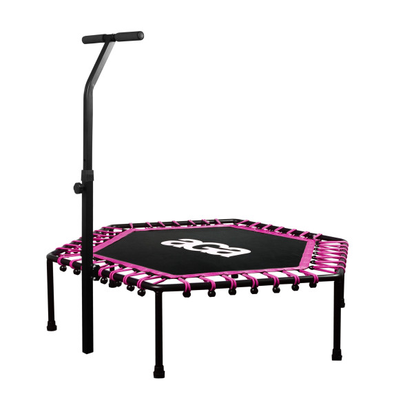 FITNESS Trambulin kapaszkodóval 130 cm AGA MR1130PINK - Rózsaszín