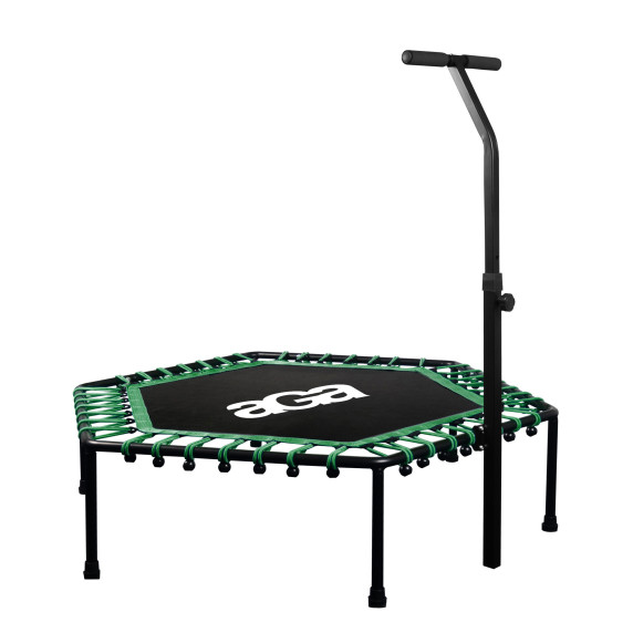 Trambulină Aga Fitness de 130 cm cu mâner - verde