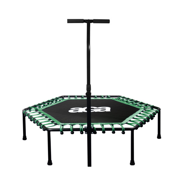 Trambulină Aga Fitness de 130 cm cu mâner - verde