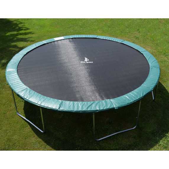 Trampolína 430 cm s vonkajšou ochrannou sieťou + rebrík + vrecko na obuv AGA SPORT PRO MRP1014DG - Tmavozelená